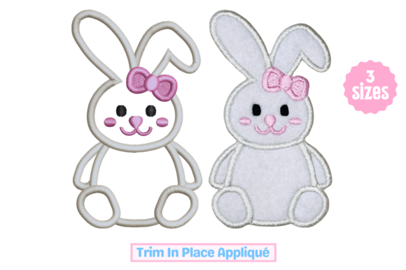 Easter Bunny Girl Applique