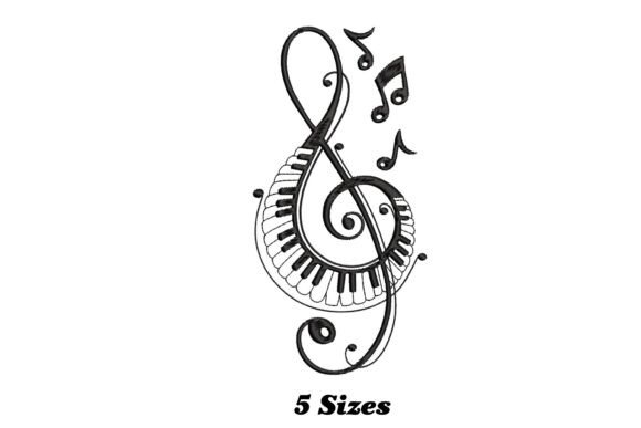 Piano Music Notes: A Charming Embroidery Design for Meaningful Gifts