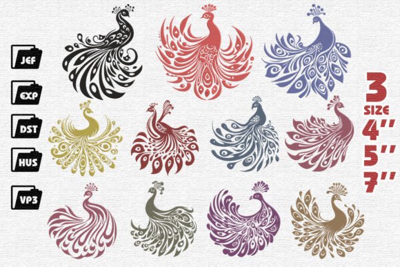Set of 11 Tribal Peacocks