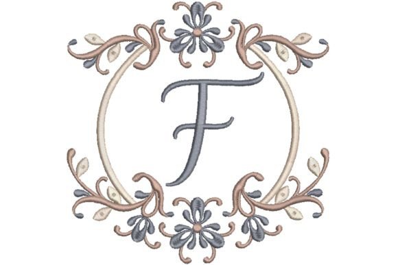 Single Monogram in Frame Letter F